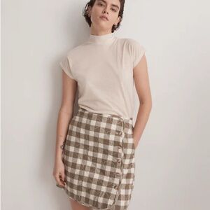 Madewell Gingham Quilted Skirt